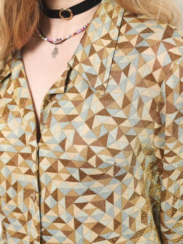 Vintage 2000's Women Y2K Top Disco blouse - NorthernGrip