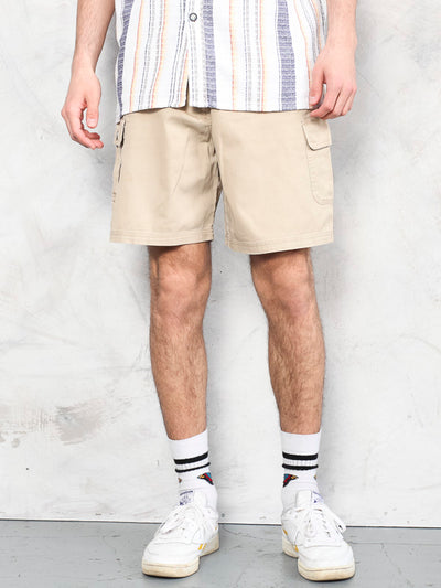 Brown Cargo Shorts summer vintage 90's men sport shorts everyday pants minimalist shorts beach home shorts men clothing gift idea size medium