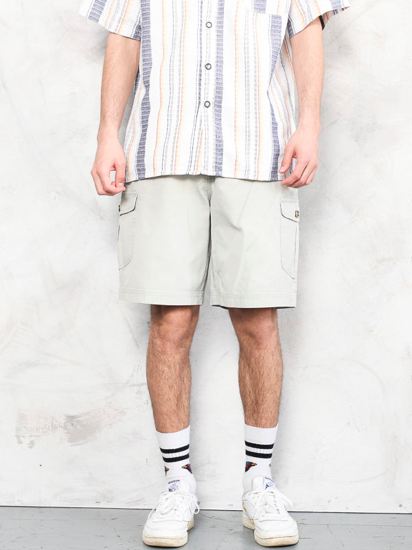 Grey Cargo Shorts men vintage 90's shorts everyday beige pants minimalist shorts brown summer shorts men clothing gift idea size Medium