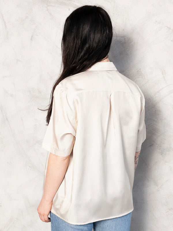 Vintage 90's Beige Women Blouse - NorthernGrip
