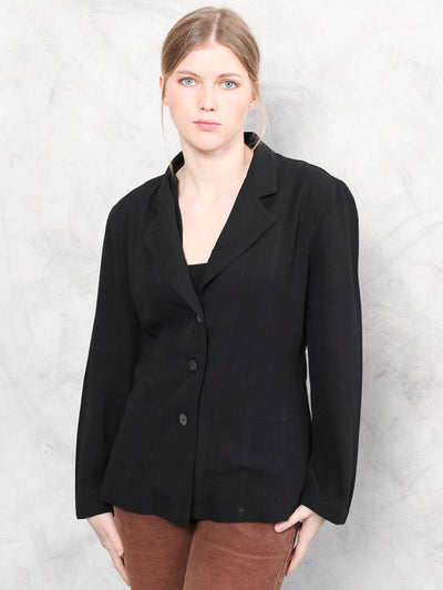 Giorgio Armani Blazer vintage 80's black minimalist retro spring jacket lightweight blazer mod jacket women clothing gift idea size small