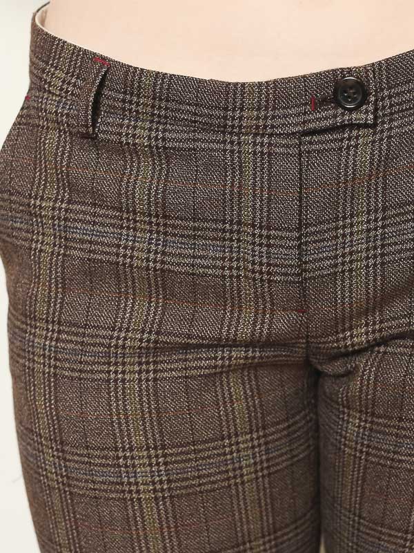 Vintage 80's Plaid Flare Women Pants - NorthernGrip