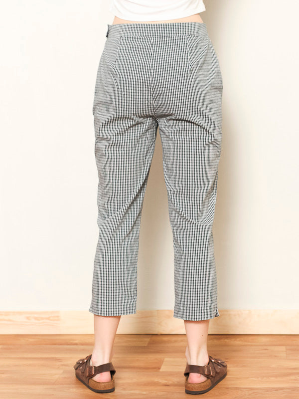 Plaid Summer Pants women vintage 80s checkered pants lightweight ankle trousers preppy trousers pants women clothing size small