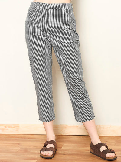 Plaid Summer Pants women vintage 80s checkered pants lightweight ankle trousers preppy trousers pants women clothing size small