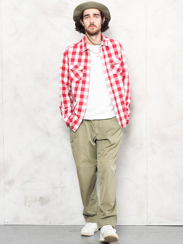 Vintage 90's Men Oversized Plaid Shirt - NorthernGrip