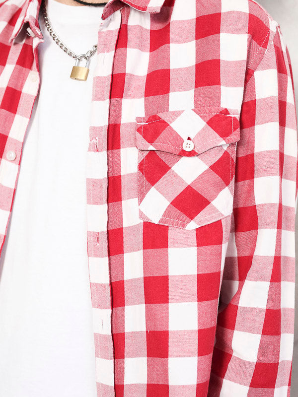 Vintage 90's Men Oversized Plaid Shirt - NorthernGrip