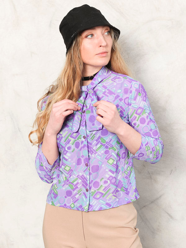 Vintage Y2K Women Purple Boho Blouse - NorthernGrip