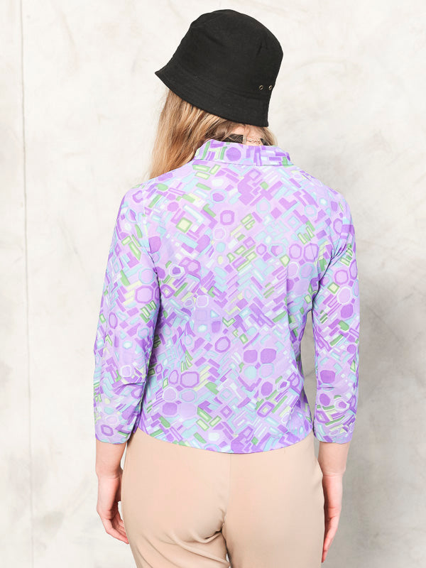 Vintage Y2K Women Purple Boho Blouse - NorthernGrip