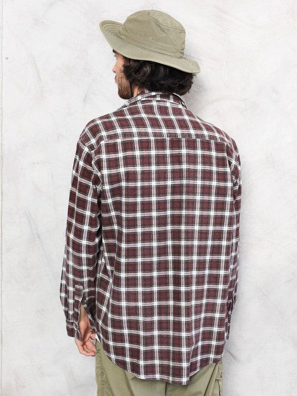 Vintage 90's Plaid Red Men Shirt - NorthernGrip