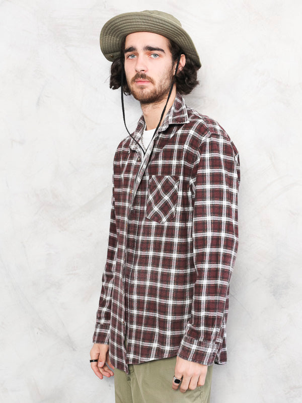 Vintage 90's Plaid Red Men Shirt - NorthernGrip