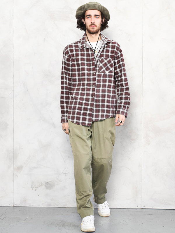 Vintage 90's Plaid Red Men Shirt - NorthernGrip