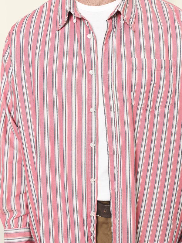 Vintage 90's Striped Pink Shirt - NorthernGrip
