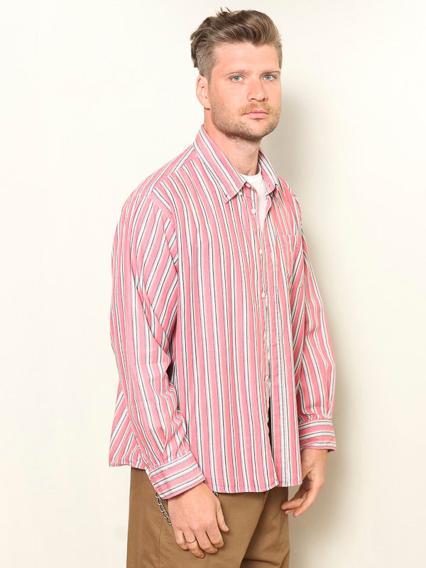 Vintage 90's Striped Pink Shirt