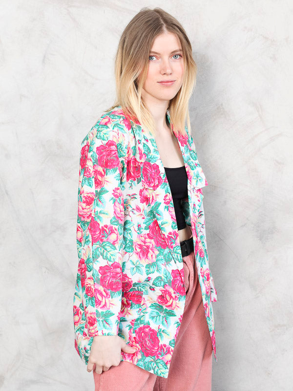 Rose print blazer hot sale