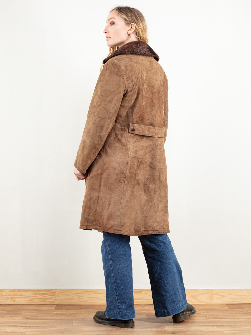 Vintage 70's Suede Sherpa Coat Faux Fur - NorthernGrip