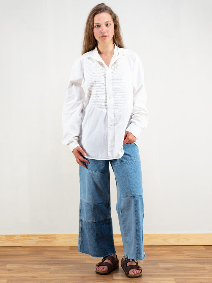 Vintage 90's White Women Oversized Shirt