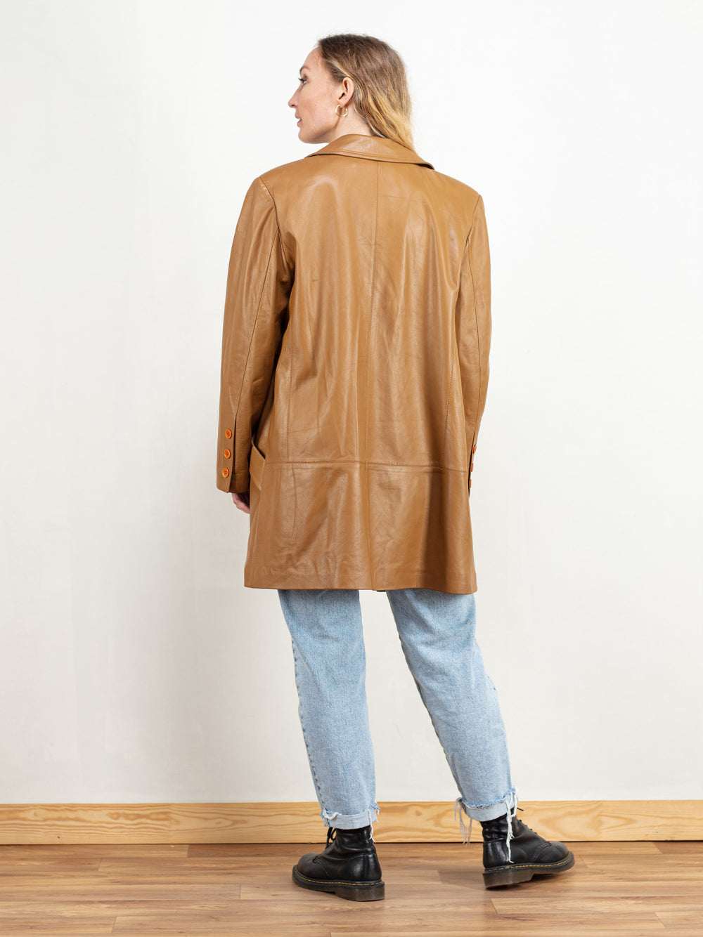 Vintage 80's Women Brown Leather Coat - NorthernGrip