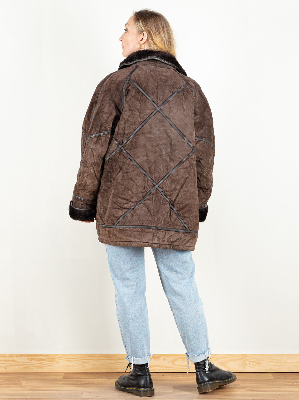 Vintage 80's Brown Sheepskin Coat Women - NorthernGrip