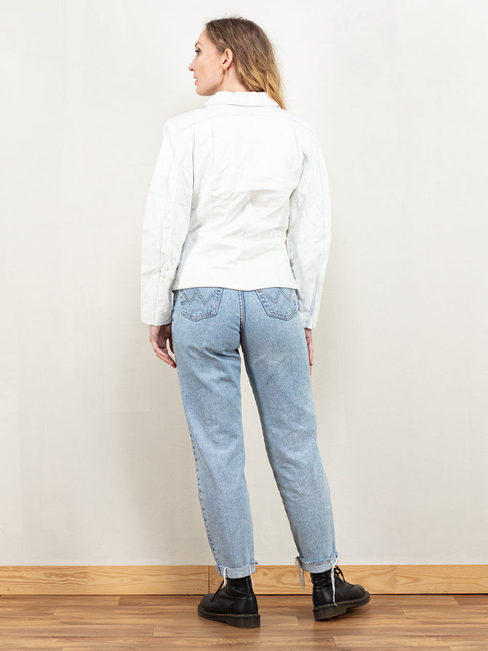 Vintage Women 80's White Leather Jacket - NorthernGrip