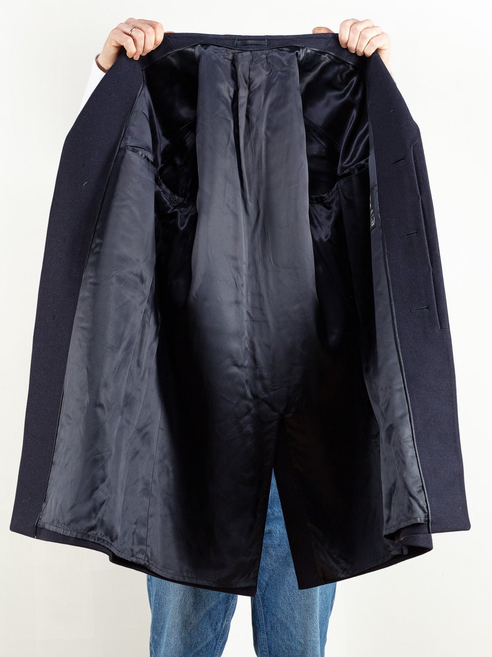 Vintage 80's Navy Blue Wool Coat - NorthernGrip