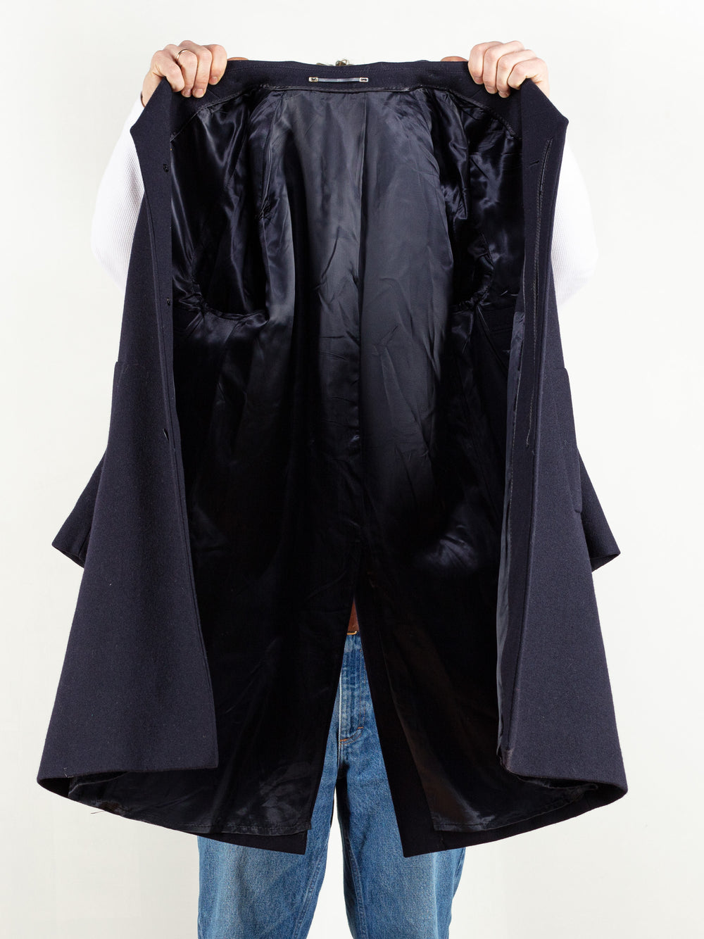 Vintage 80's Navy Blue Wool Coat - NorthernGrip