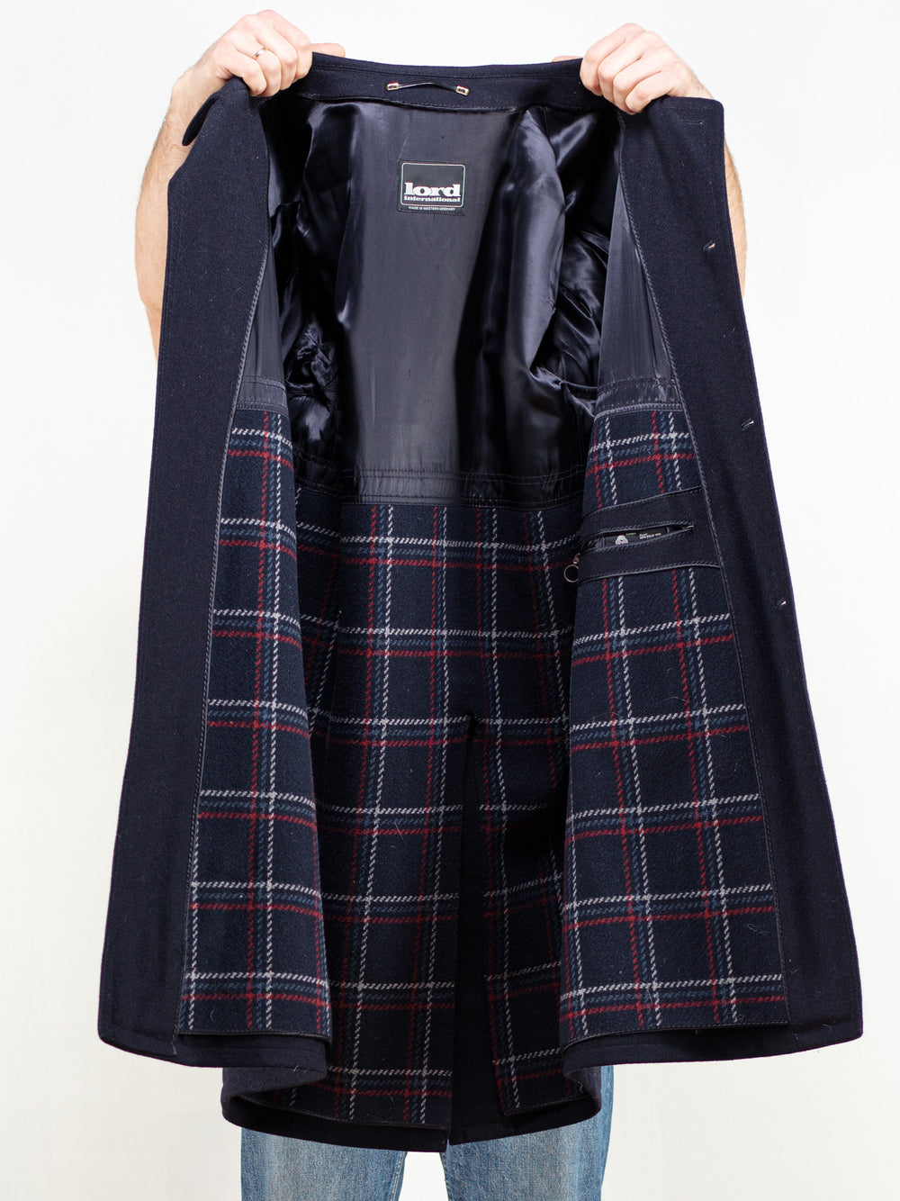 Vintage 80's Classic Wool Coat Blue - NorthernGrip
