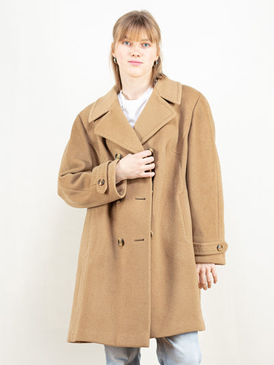Brown Wool Coat women vintage 80s wool blend coat formal winter coat women casual coat vintage women clothing size xl