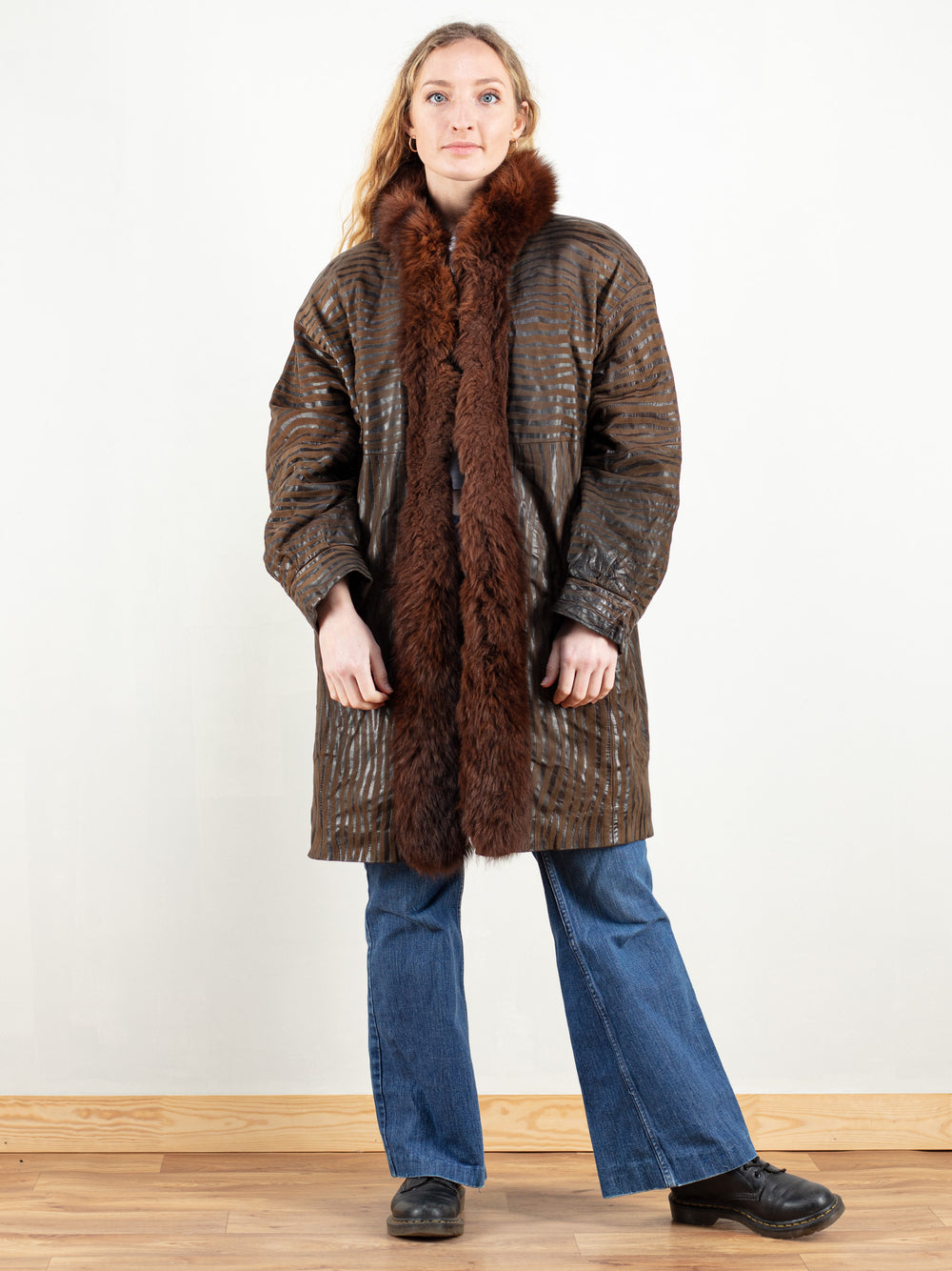 Vintage 80's Women Suede and Fur Coat - NorthernGrip