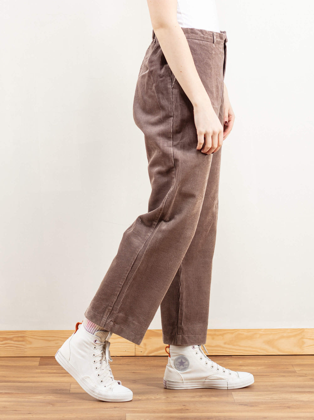 Vintage Women 90's Brown Cord Trousers - NorthernGrip