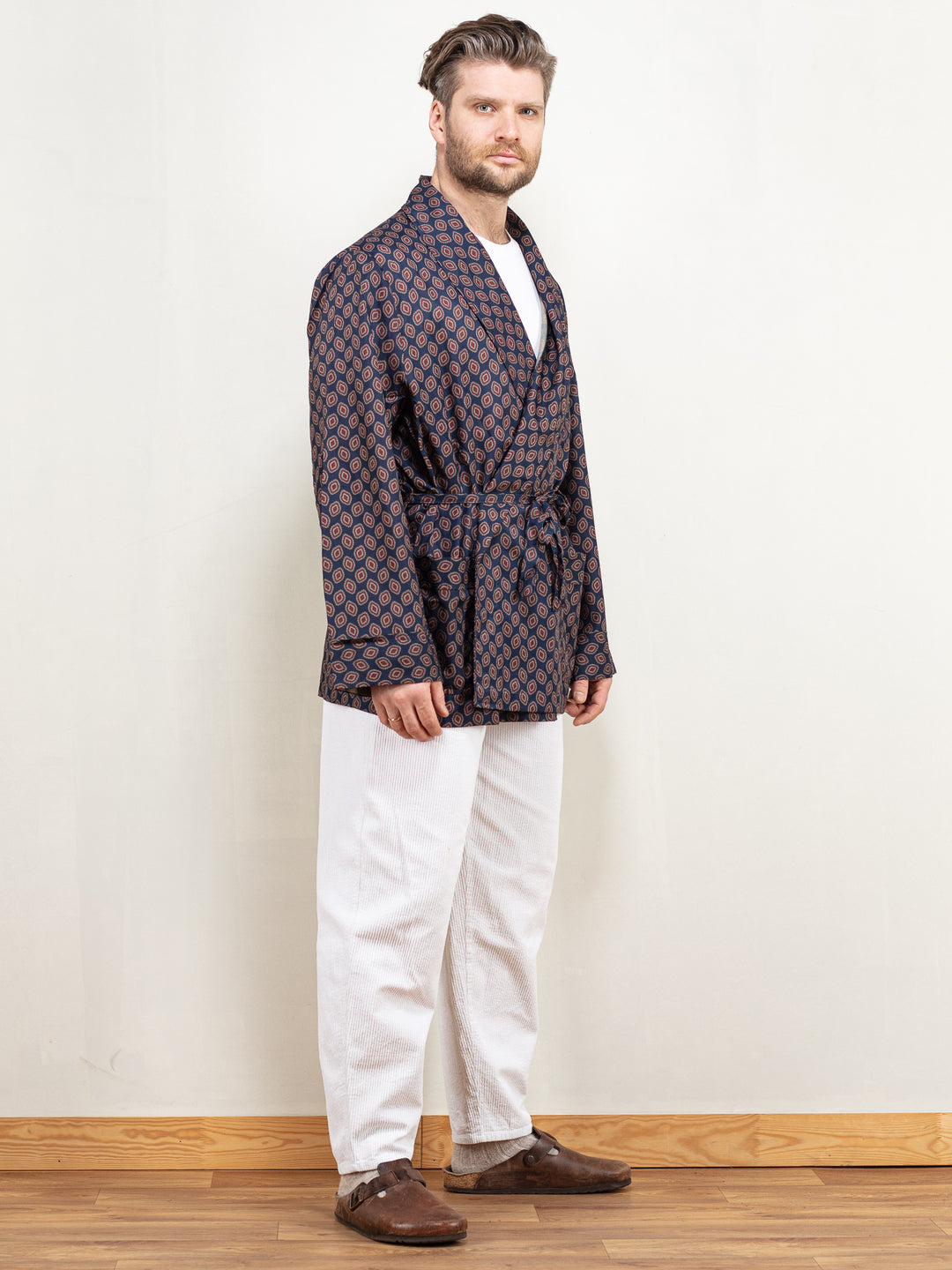 mens short dressing gown jacket Revise RE-117 Short Dressing Gown