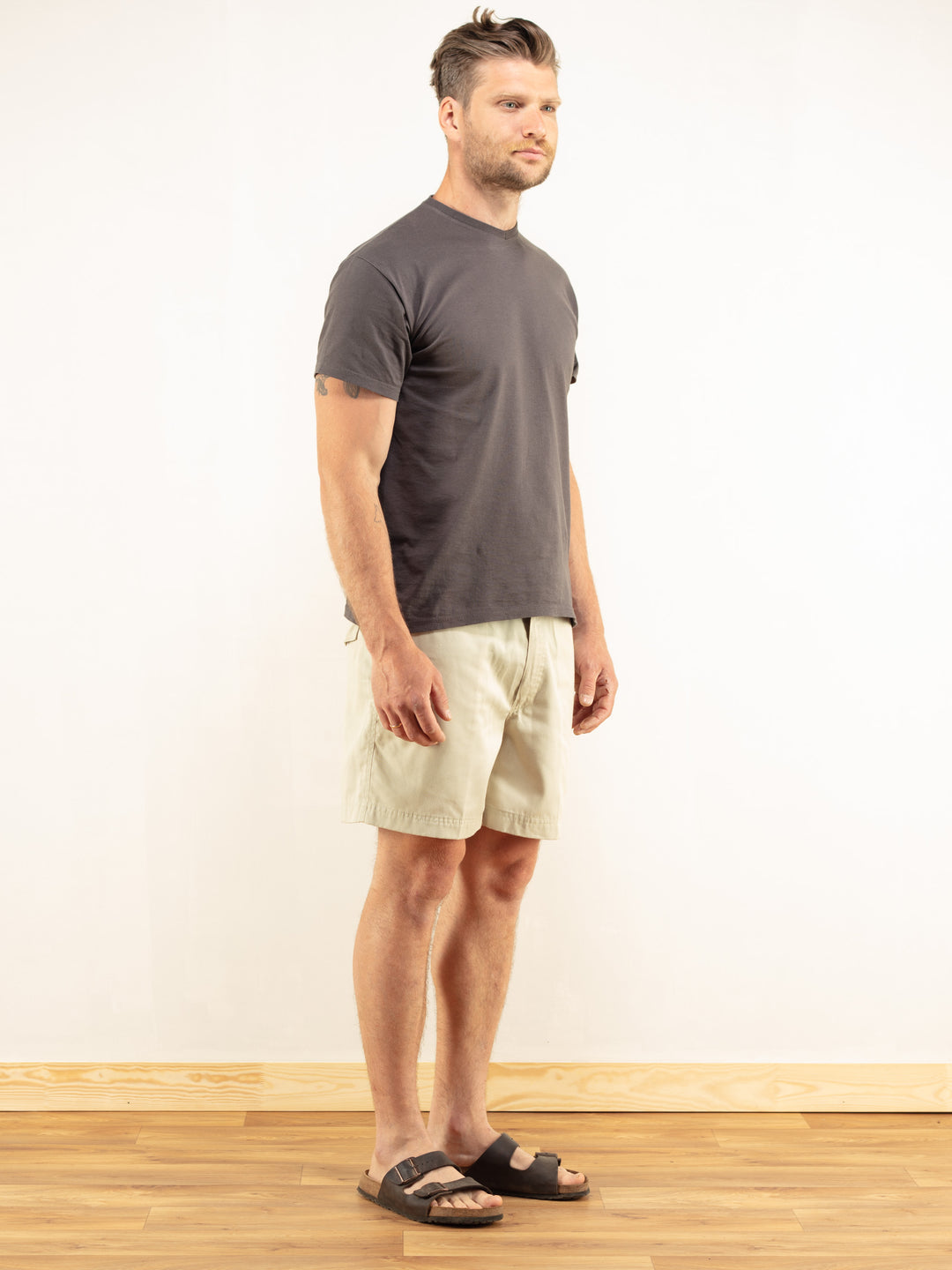 Beige Chino Shorts 90s vintage safari everyday short pants safari shorts summer shorts men clothing gift idea size extra large xl
