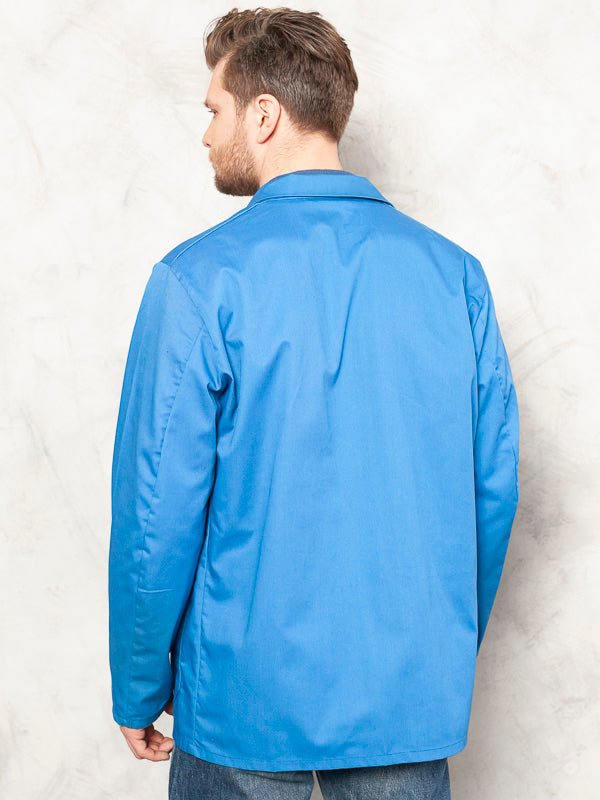 Work Jacket 70's work vintage workwear outerwear blue 1970's mechanic boyfriend gift size large l