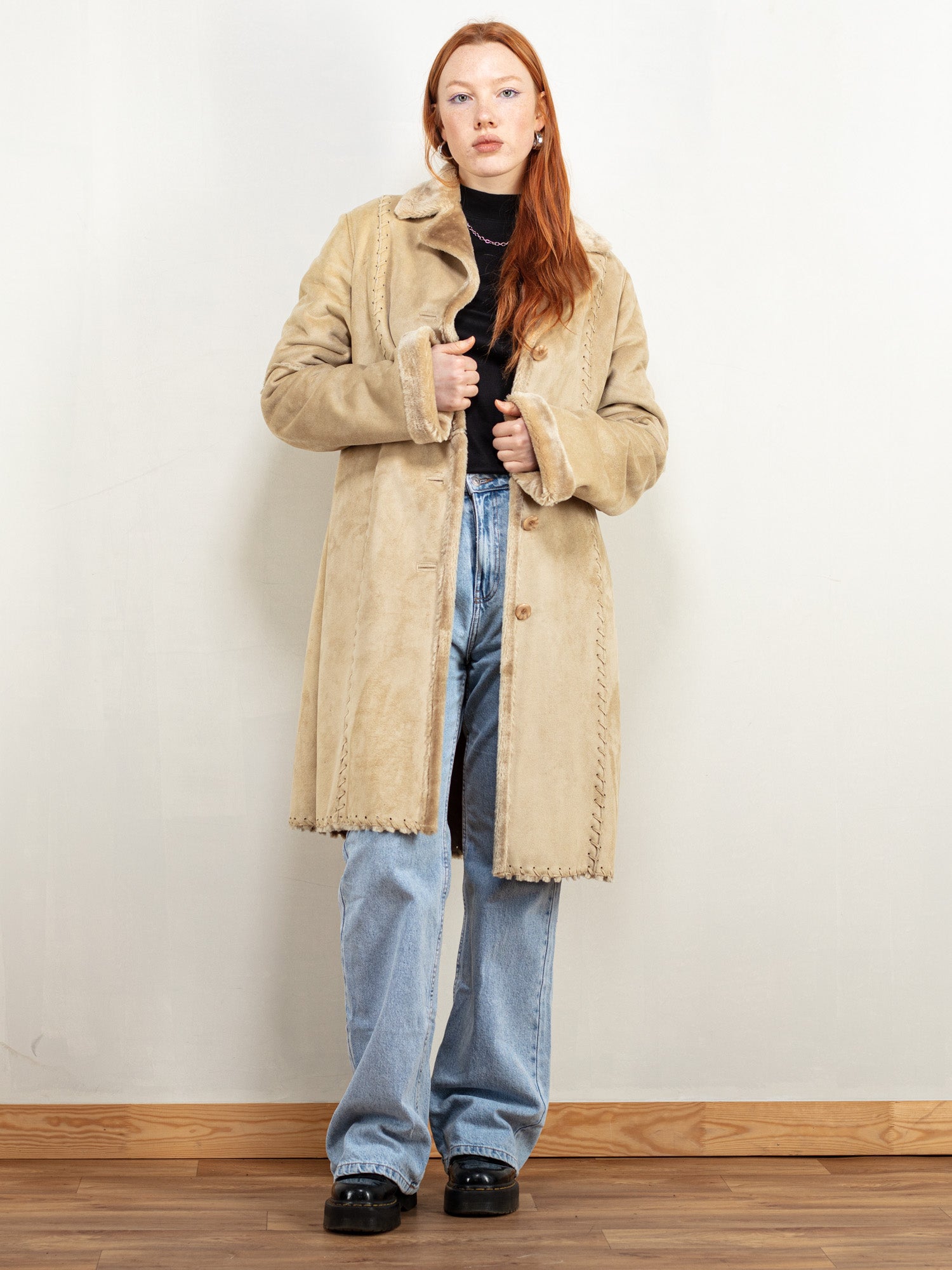 Online Vintage Store 90 s Women Faux Suede Coat Norther Grip NorthernGrip