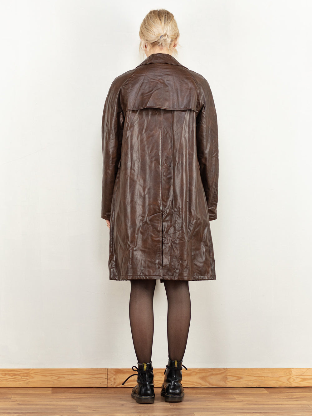 Vintage 70's Women Faux Leather Coat in Brown - NorthernGrip