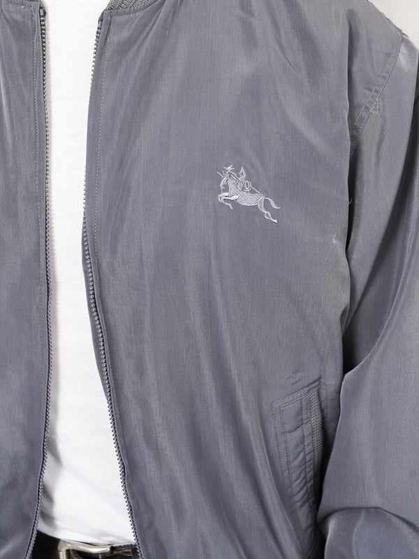 Vintage 90's Men Grey Bomber Jacket - NorthernGrip