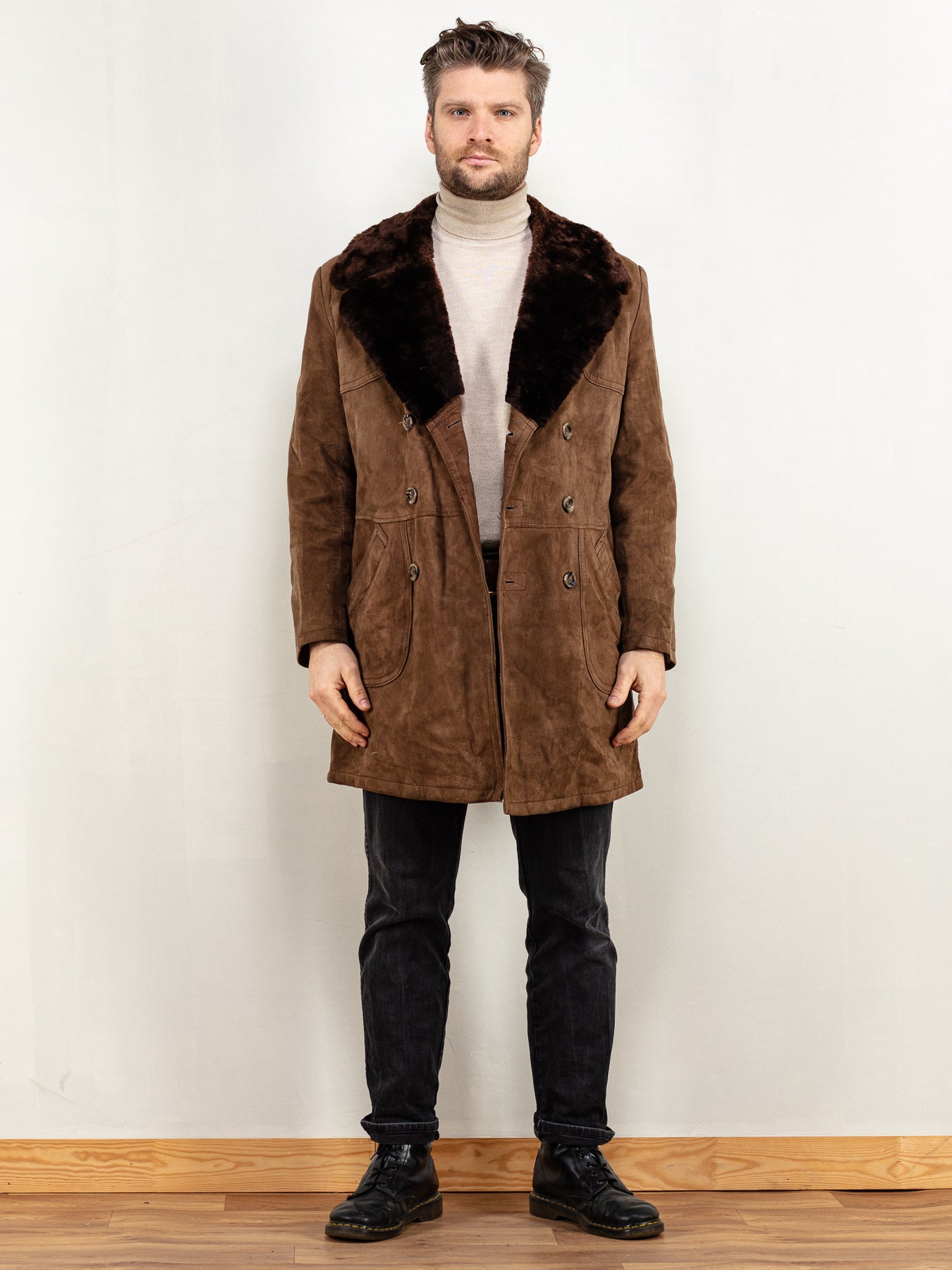 Shearling lined coat mens shop