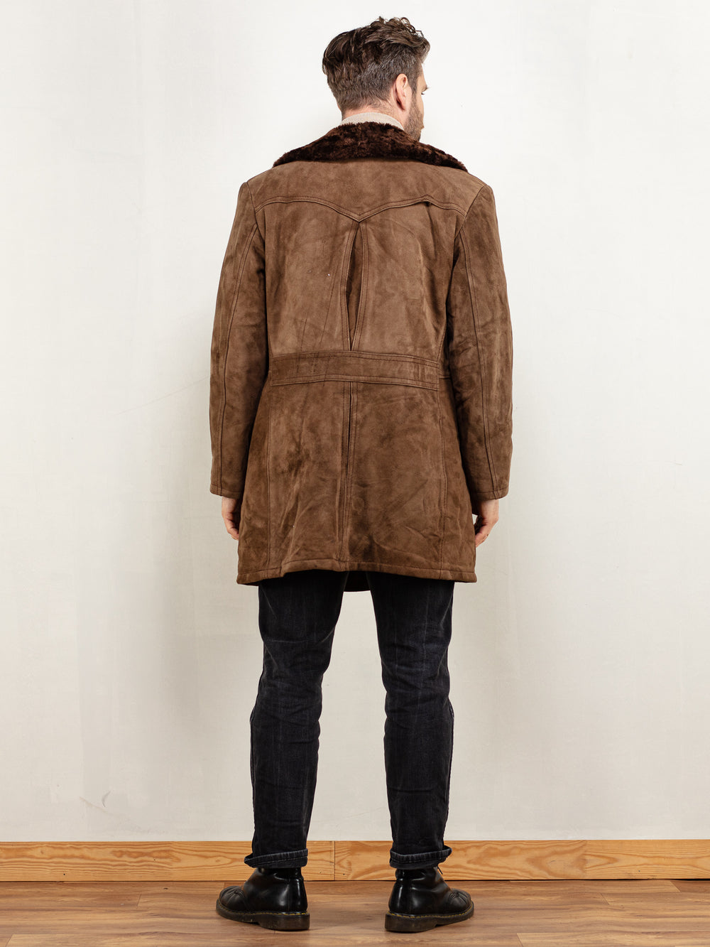 Vintage 70's Men Suede Coat in Brown - NorthernGrip