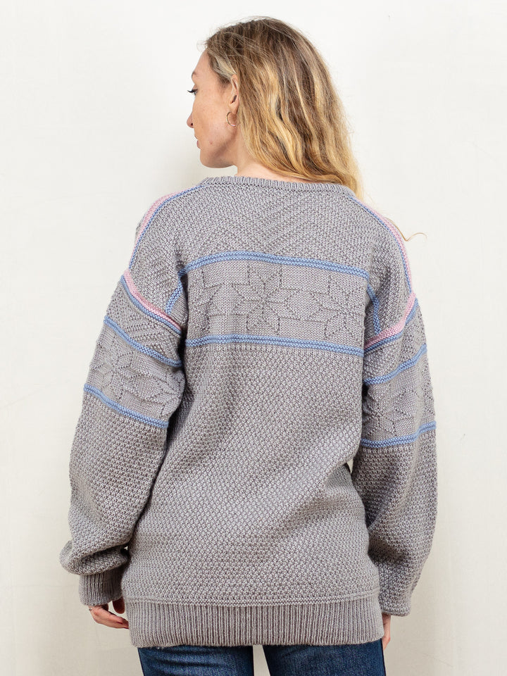 Chunky Knit Sweater vintage 90's new wool pullover ski sweater casual everyday women jumper apres ski cottagecore sustainable size small