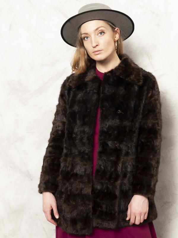 Vintage 60's Women Brown Fur Coat - NorthernGrip