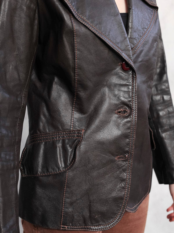Vintage 70's Women Leather Jacket - NorthernGrip