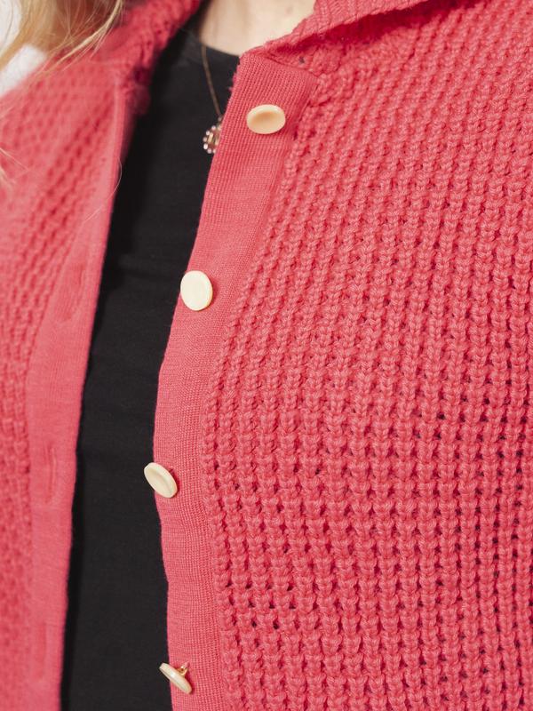 Vintage 70's Women Pink Knitted Cardigan - NorthernGrip