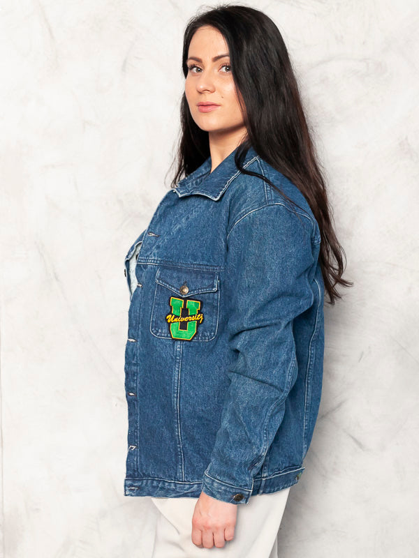 Denim college jacket discount
