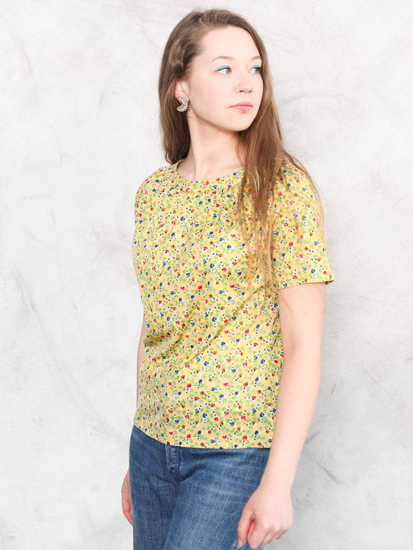Vintage 80's Floral Women Boho Top - NorthernGrip