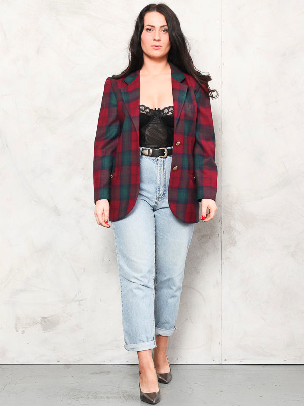 Online Vintage Store Vintage 80 s Women Plaid Blazer Northern Grip NorthernGrip