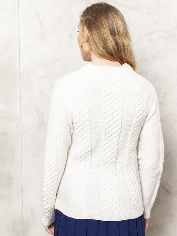 Online Vintage Store Vintage 80 s White Knit Sweater Northern Grip NorthernGrip