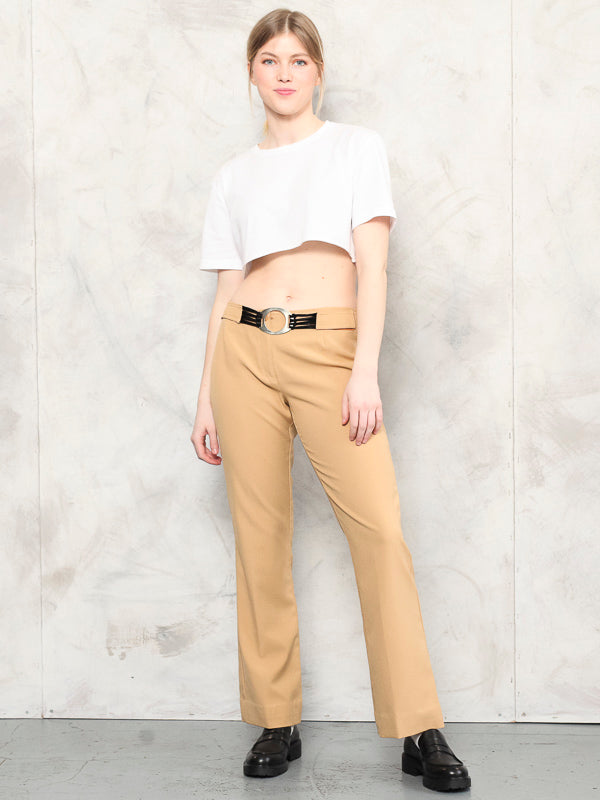 Vintage Women Beige Classic Pants - NorthernGrip