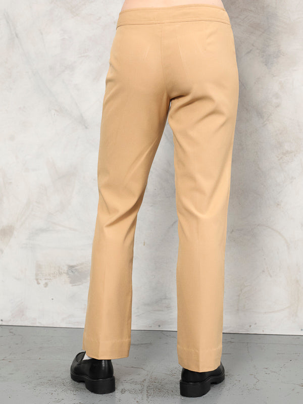 Summer Boho Pants 90s classic mid rise pants evening formal suit trousers spring women vintage clothing mom jeans beige pants size medium