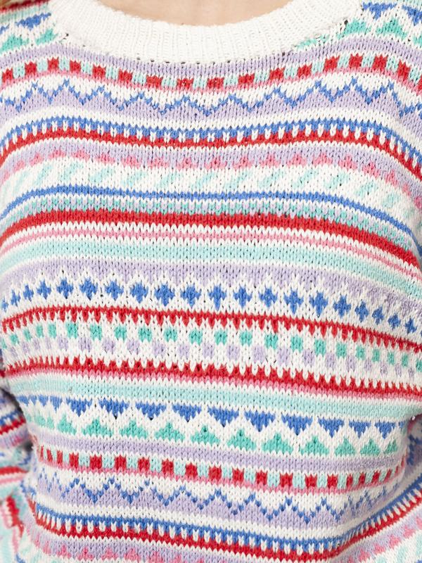 Vintage 90's Patterned Knit Women Sweater - NorthernGrip