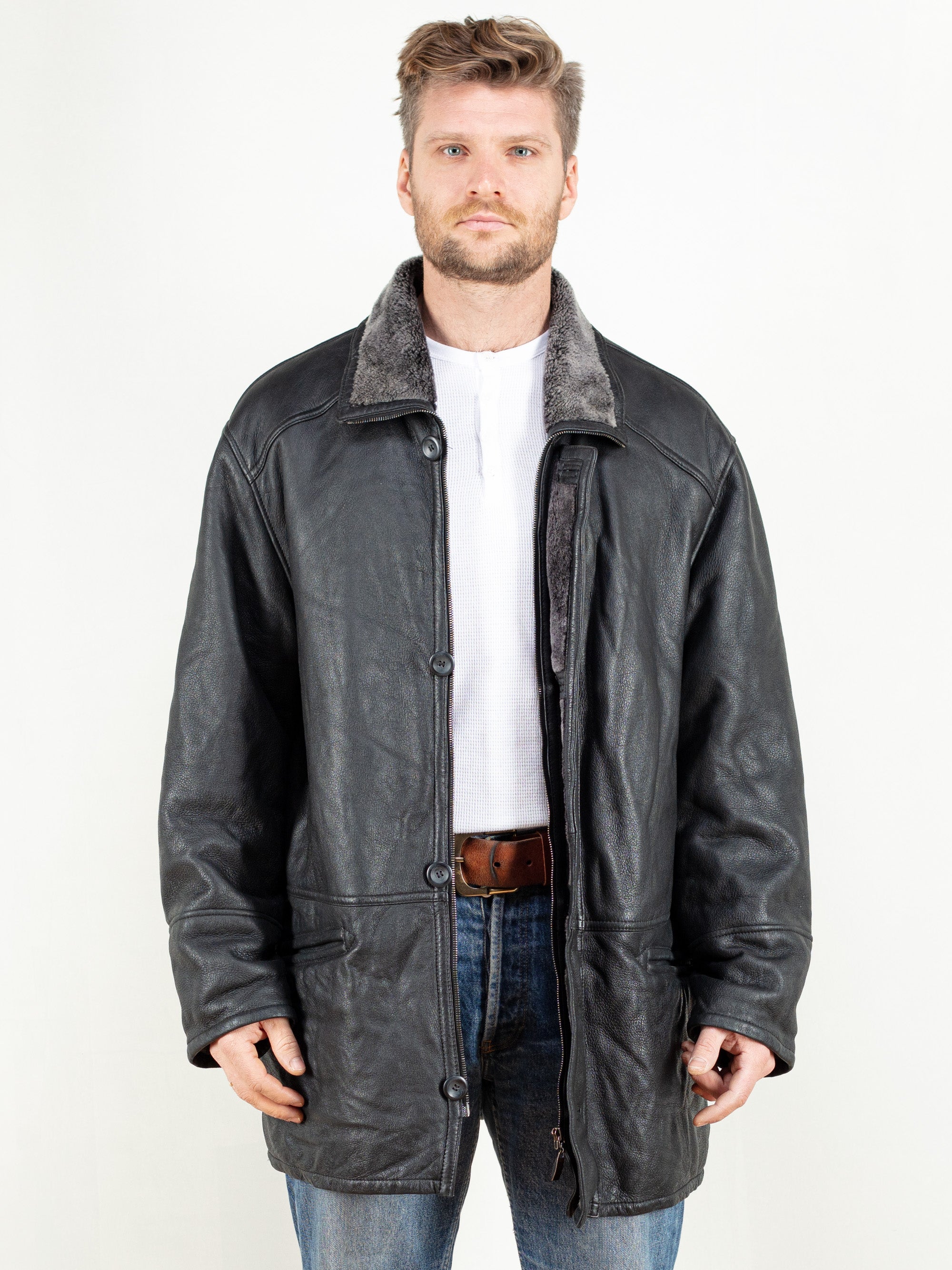 Genuine sheepskin coat on sale