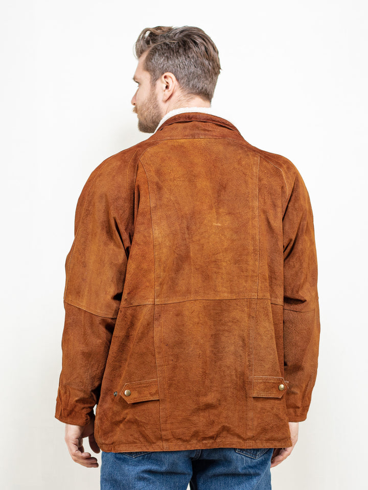 Vintage 80's Men Brown Shearling Jacket